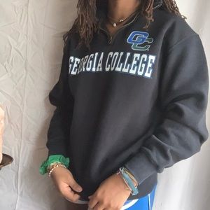 georgia college half zip sweatshirt